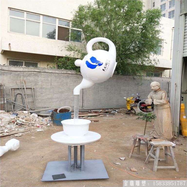 玻璃钢天壶雕塑,悬壶喷水雕塑1