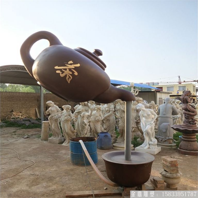 玻璃钢天壶雕塑,悬壶喷水雕塑3