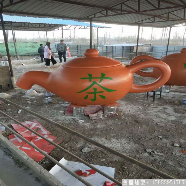 玻璃钢天壶雕塑,茶壶雕塑,流水悬空天壶雕塑1