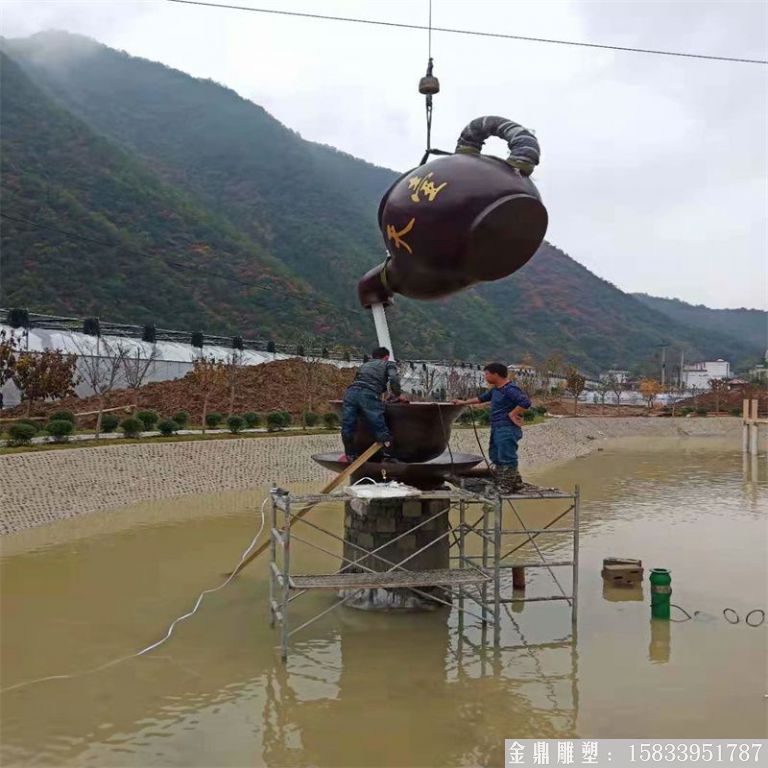 安徽玻璃钢天壶加工厂家 悬空流水茶壶